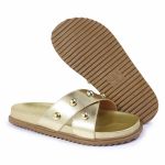 Sandalia Papete Sola Baixa Katia Dourada