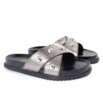 Sandalia Papete Sola Baixa Katia Prata Velho