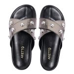 Sandalia Papete Sola Baixa Katia Prata Velho