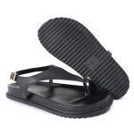 Sandalia Papete Sola Baixa Thais Preto