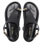 Sandalia Papete Sola Baixa Thais Preto