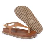 Sandalia Papete Sola Baixa Thais Caramelo