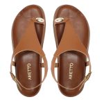 Sandalia Papete Sola Baixa Thais Caramelo