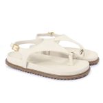 Sandalia Papete Sola Baixa Thais Off White