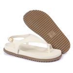 Sandalia Papete Sola Baixa Thais Off White