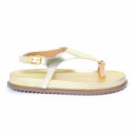 Sandalia Papete Sola Baixa Thais Dourada