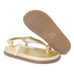 Sandalia Papete Sola Baixa Thais Dourada
