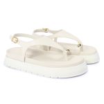 Sandalia Papete Sola Alta Thais Off White
