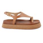 Sandalia Papete Sola Alta Thais Caramelo