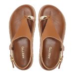 Sandalia Papete Sola Alta Thais Caramelo
