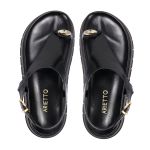 Sandalia Papete Sola Alta Thais Preto