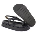 Sandalia Papete Sola Alta Thais Preto Verniz