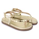 Sandalia Papete Sola Baixa Rebeca Dourada