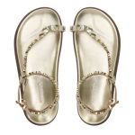 Sandalia Papete Sola Baixa Rebeca Dourada