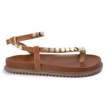 Sandalia Papete Sola Baixa Rebeca Caramelo