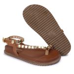 Sandalia Papete Sola Baixa Rebeca Caramelo