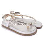 Sandalia Papete Sola Baixa Rebeca Prata