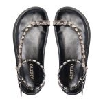 Sandalia Papete Sola Baixa Rebeca Prata Velho