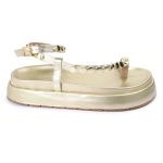 Sandalia Papete Sola Alta Rebeca Dourada