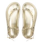 Sandalia Papete Sola Alta Rebeca Dourada