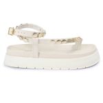 Sandalia Papete Sola Alta Rebeca Off White