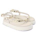 Sandalia Papete Sola Alta Rebeca Off White