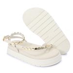 Sandalia Papete Sola Alta Rebeca Off White