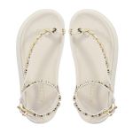 Sandalia Papete Sola Alta Rebeca Off White