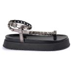 Sandalia Papete Sola Alta Rebeca Prata Velho