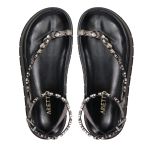 Sandalia Papete Sola Alta Rebeca Prata Velho