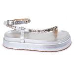 Sandalia Papete Sola Alta Rebeca Prata