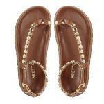 Sandalia Papete Sola Alta Rebeca Caramelo