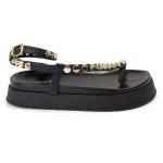 Sandalia Papete Sola Alta Rebeca Preta