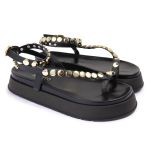 Sandalia Papete Sola Alta Rebeca Preta