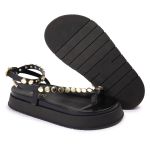 Sandalia Papete Sola Alta Rebeca Preta