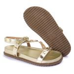 Sandalia Papete Sola Baixa Mariana Dourada