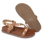 Sandalia Papete Sola Baixa Mariana Caramelo