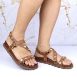 Sandalia Papete Sola Baixa Mariana Caramelo