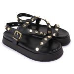 Sandalia Papete Sola Alta Mariana Preta