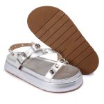 Sandalia Papete Sola Alta Mariana Prata