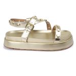 Sandalia Papete Sola Alta Mariana Dourada