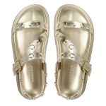 Sandalia Papete Sola Alta Mariana Dourada