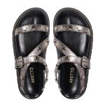 Sandalia Papete Sola Alta Mariana Prata Velho