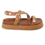 Sandalia Papete Sola Alta Mariana Caramelo