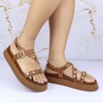 Sandalia Papete Sola Alta Mariana Caramelo