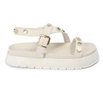 Sandalia Papete Sola Alta Mariana Off White
