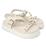 Sandalia Papete Sola Alta Mariana Off White
