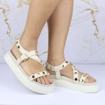 Sandalia Papete Sola Alta Mariana Off White