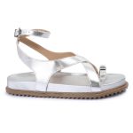 Sandalia Papete Sola Baixa Erika Prata