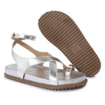 Sandalia Papete Sola Baixa Erika Prata